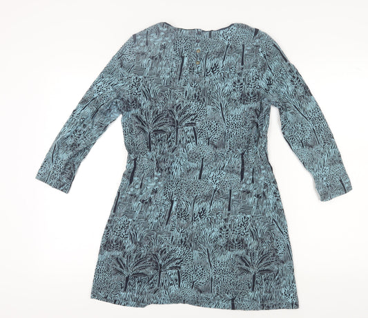 White Stuff Women's Blue Geometric Shift Dress Size 10