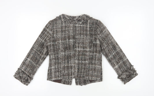 Malvin Women's Brown Plaid Boucle Blazer Size 10