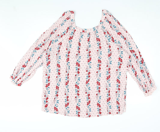 Womens UK Size 3XL Old Navy Pink Viscose Blouse