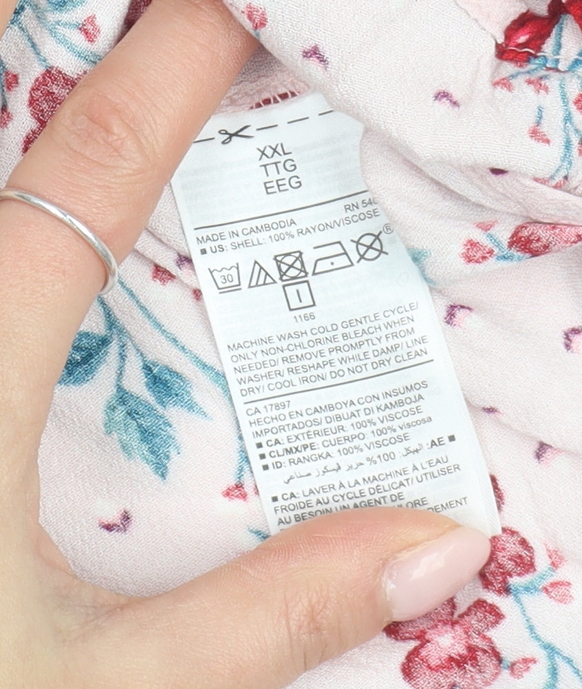Old Navy Women's Pink Floral Tunic Blouse 3XL