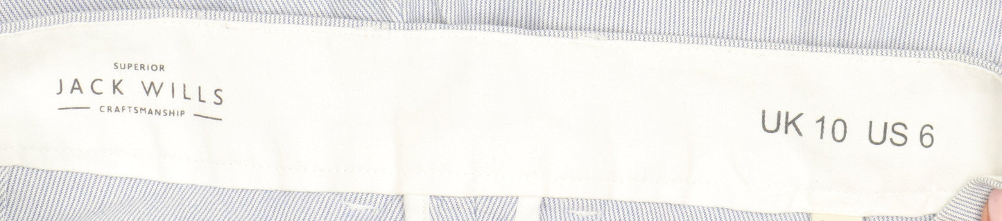 Jack Wills Women's Blue Chino Shorts, Size 10, Pinstripe Style