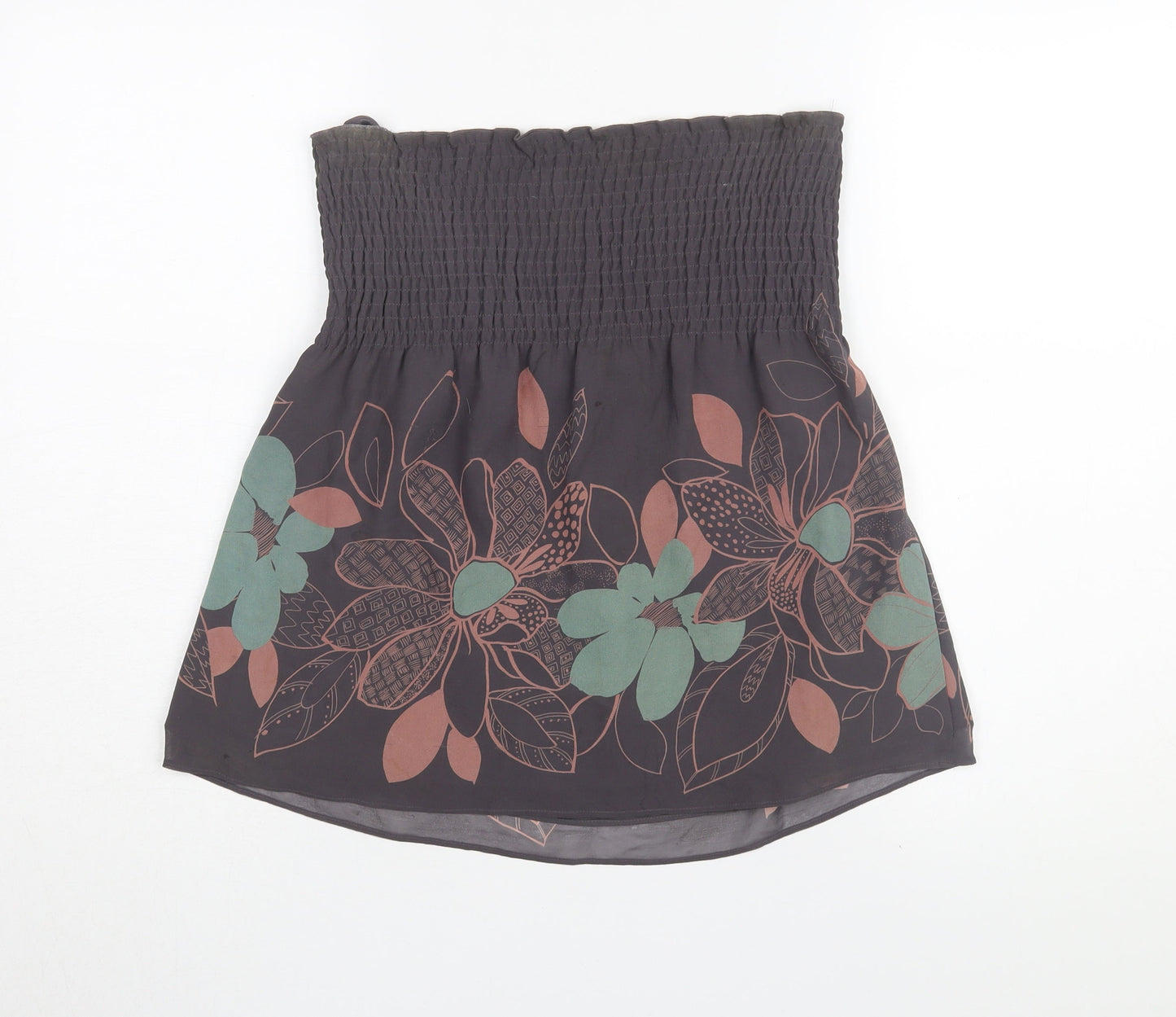 Ted Baker Women's Black Floral Silk Strapless Blouse