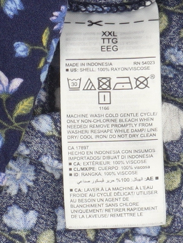 Old Navy Women's Multicoloured Floral 2XL Blouse