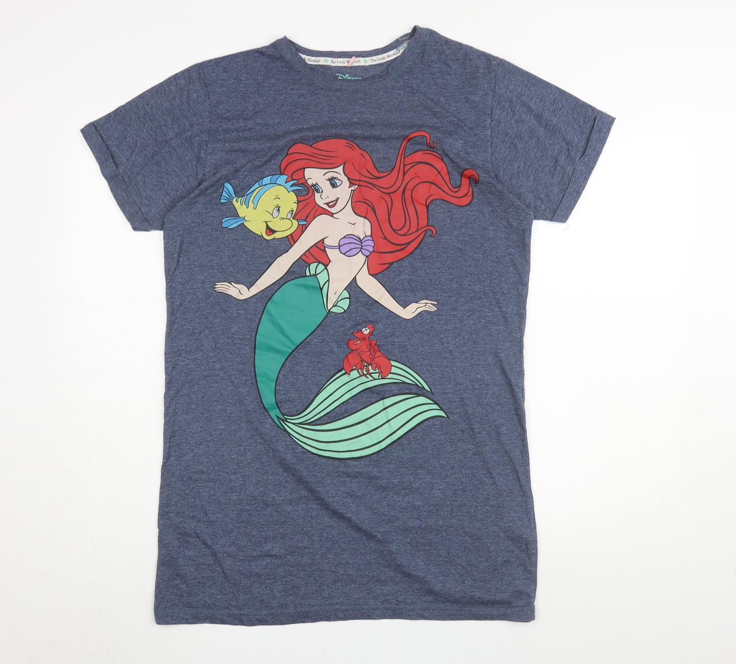 Disney Women's Blue XS T-Shirt Ariel Cartoon