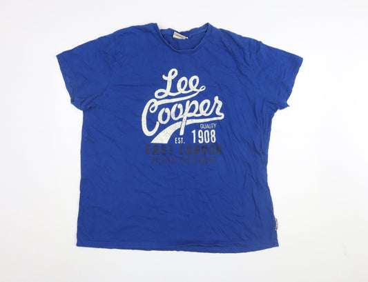 Lee Cooper Men's Blue 3XL T-Shirt, Graphic Print