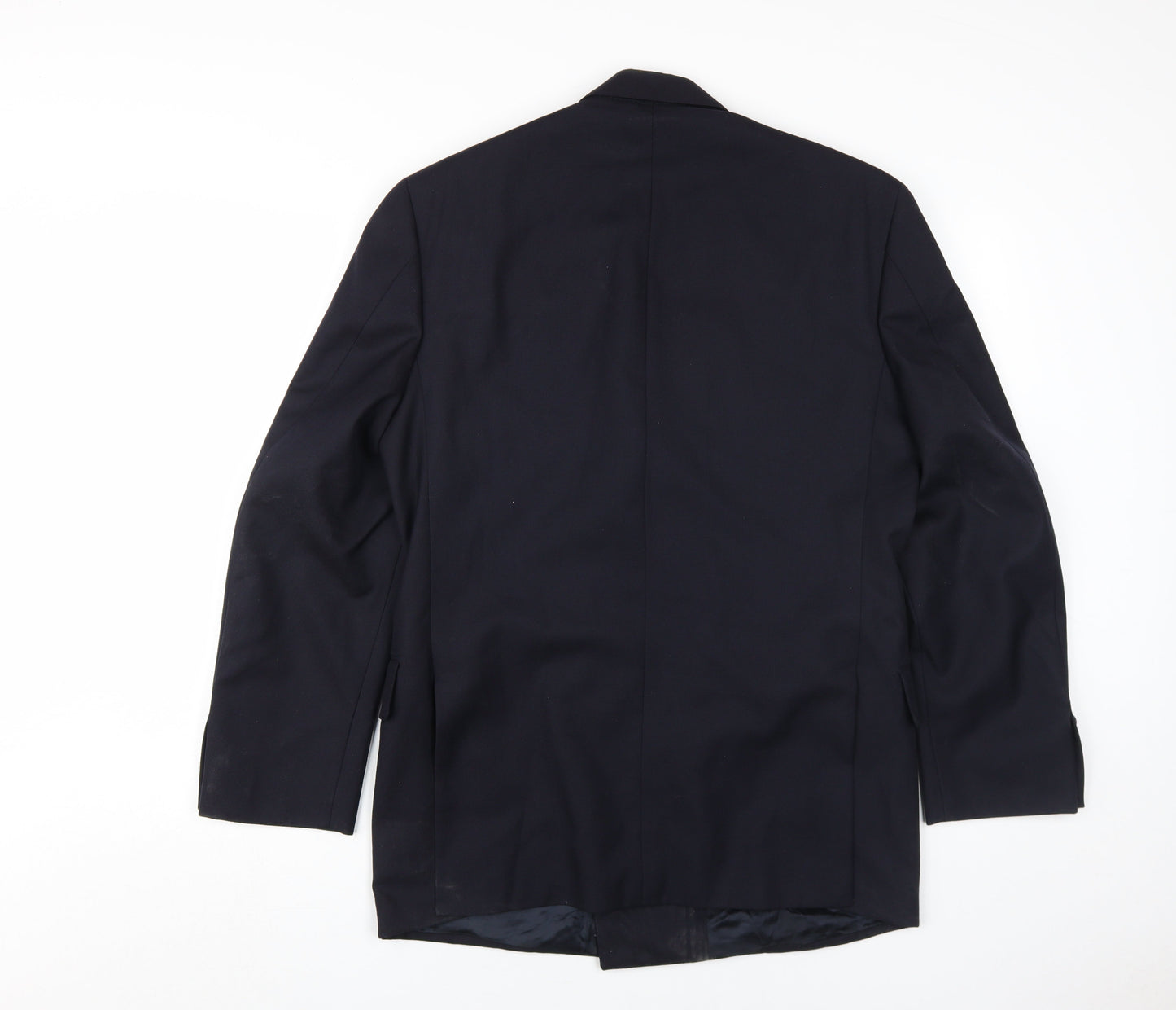 Austin Reed Men's Black Wool Double-Breasted Blazer 38S
