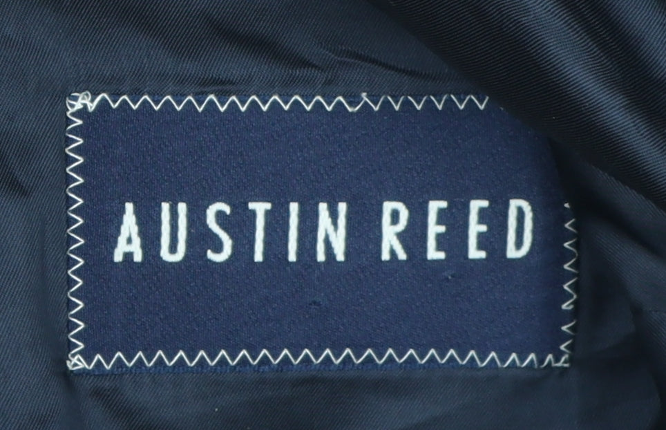 Austin Reed Men's Black Wool Double-Breasted Blazer 38S