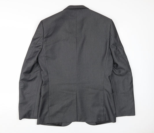 Next Men's Grey Blazer 40R Regular Fit Single-Breasted