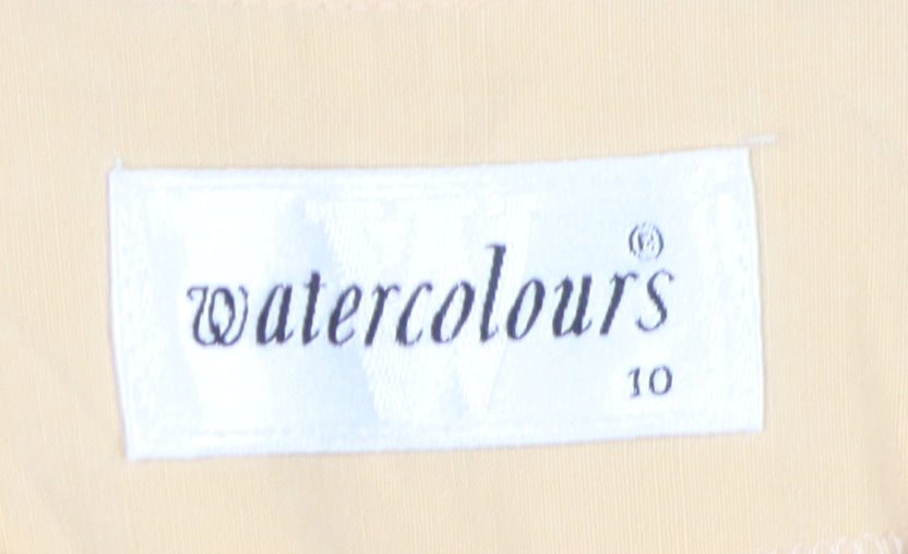 Watercolours Women's Beige Short Sleeve Blouse Size 10