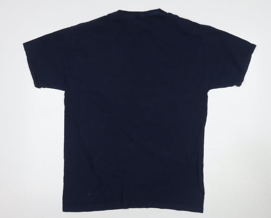 Disney Men's Blue Graphic T-Shirt L - Fun Cartoon Florida Design