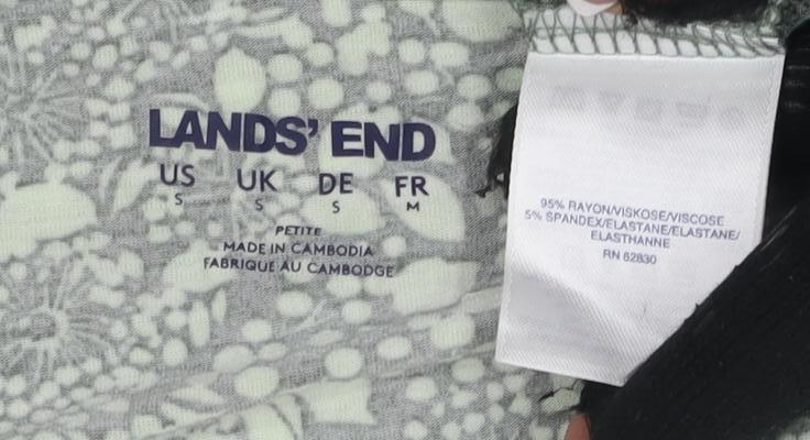 Lands' End Women's Green Floral T-Shirt Size 8