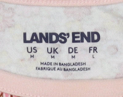 Lands' End Women Pink Floral Tank Top Medium