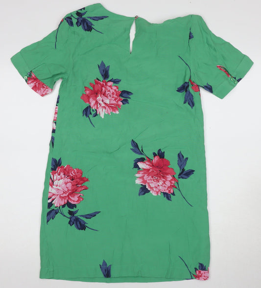 Joules Women's Green Floral Shift Dress, Size 8