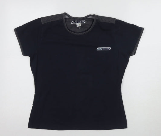 Reebok Women's Black Cotton T-Shirt Size 12