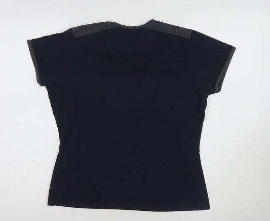 Reebok Women's Black Cotton T-Shirt Size 12
