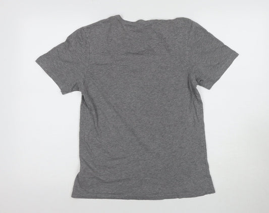 BOSS Men's Grey Cotton T-Shirt, Size S, Short Sleeve