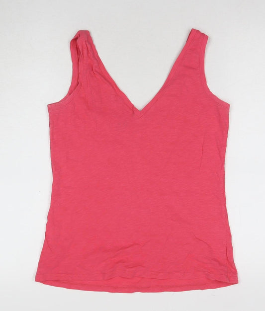 Boden Women's Pink Sleeveless V-Neck Cotton Tank