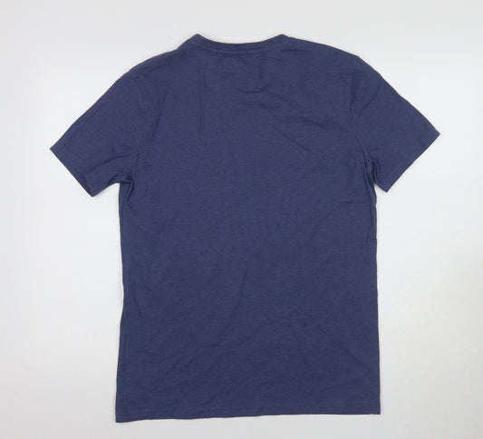 Coca-Cola Men's Blue Christmas T-Shirt - Size S