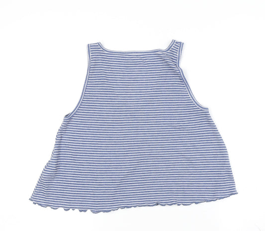 Hollister Women's Blue Striped Tank Top Size M