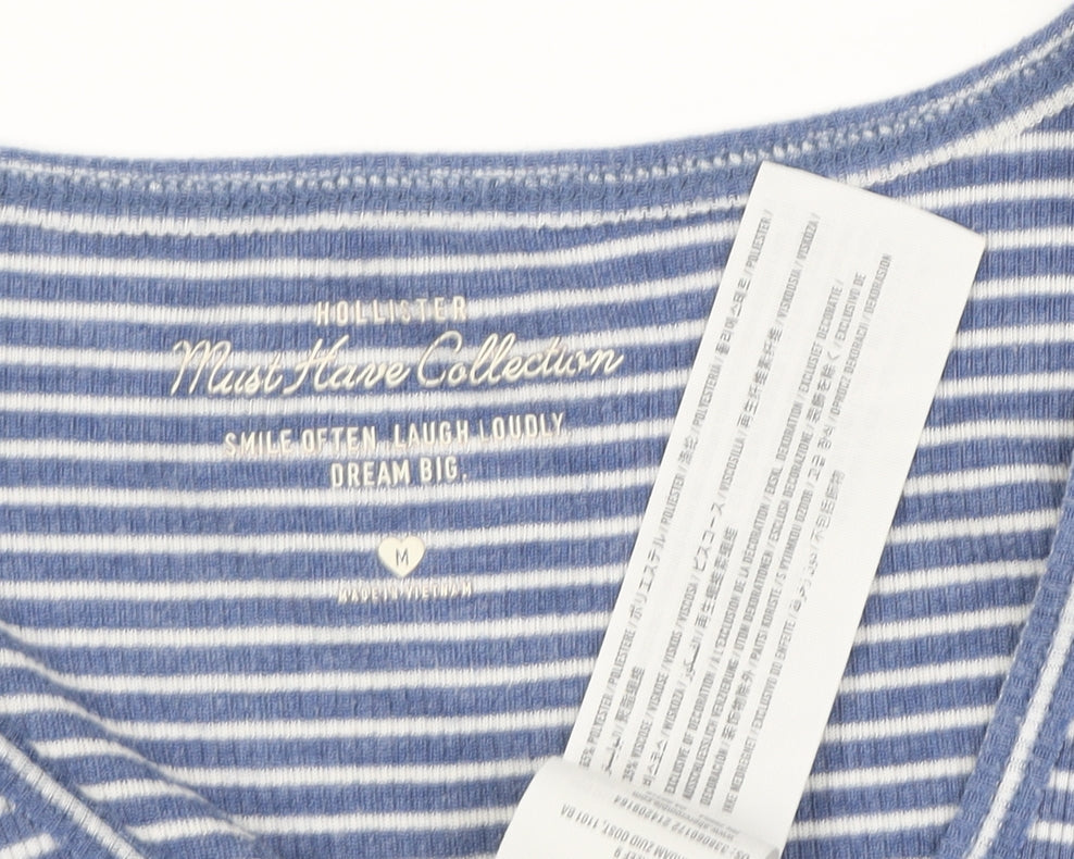 Hollister Women's Blue Striped Tank Top Size M