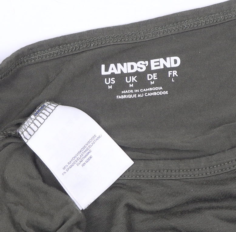 Lands' End Women's Green Basic T-Shirt, M, Summer Casual