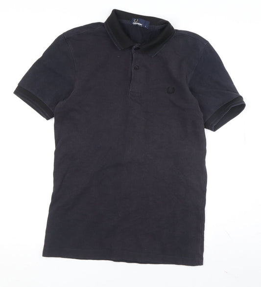 Fred Perry Men's Black Polo, Size S, Casual Short Sleeve