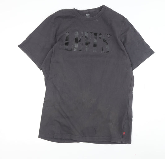 Levi's Men's Black Relaxed Fit Crew Neck T-Shirt