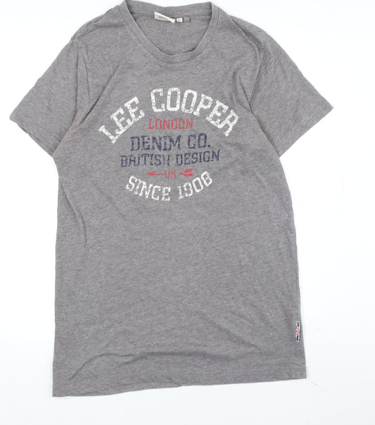 Additional front view of Lee Cooper Grey Men's Graphic T-Shirt S