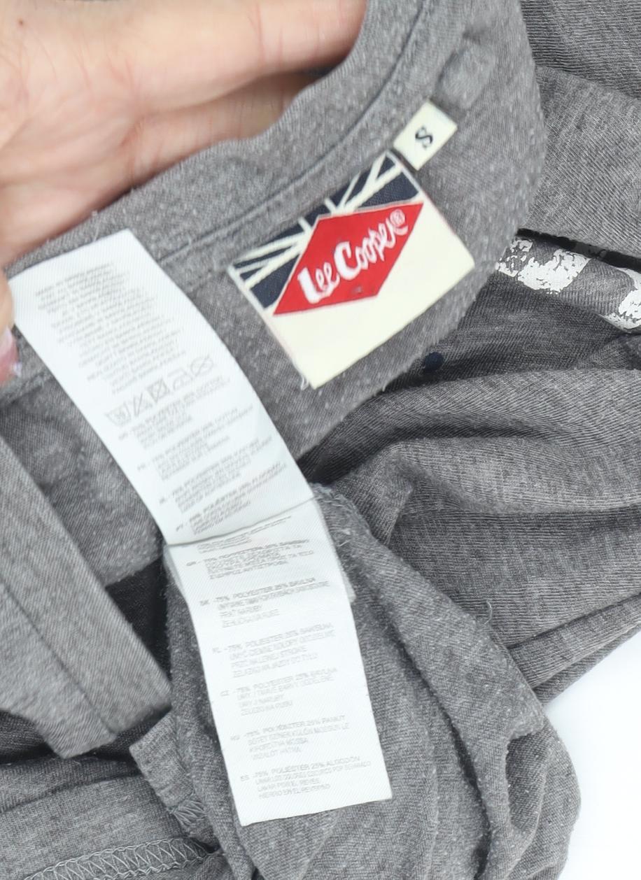 Close-up detail of Lee Cooper Grey Men's Graphic T-Shirt S