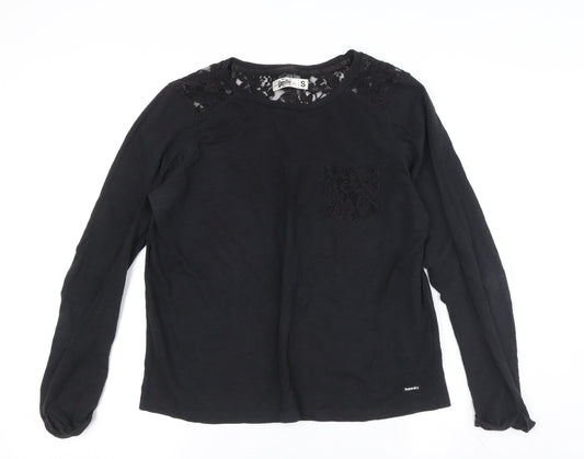 Superdry Women's Black Lace Long Sleeve Top S