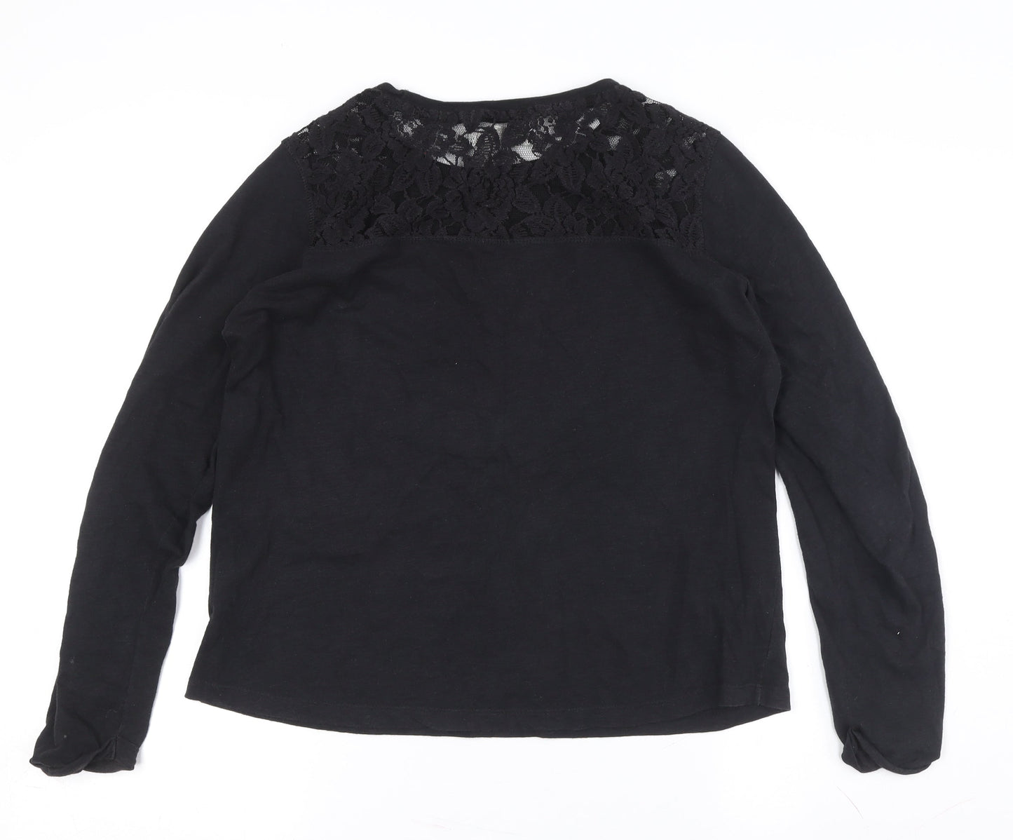 Superdry Women's Black Lace Long Sleeve Top S