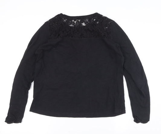 Superdry Women's Black Lace Long Sleeve Top S