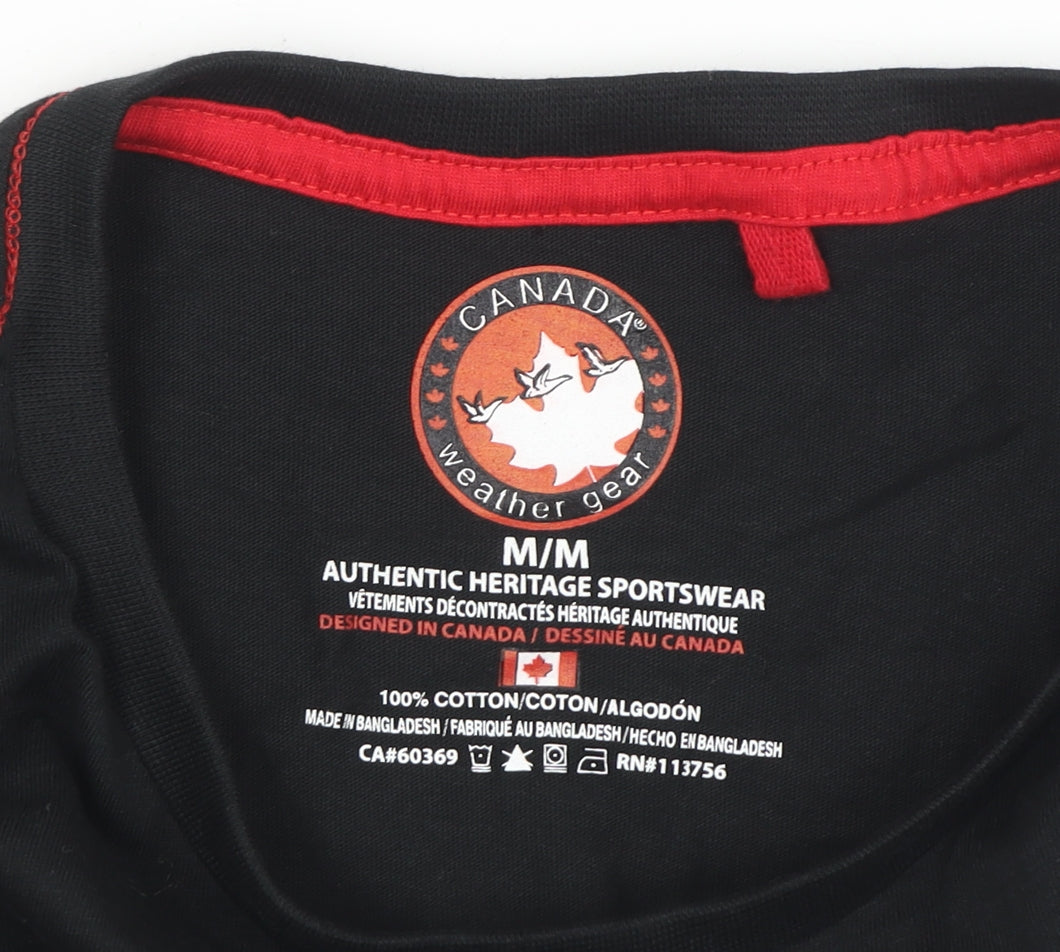 Close-up detail of Canada Weather Gear Men's Black Medium T-Shirt