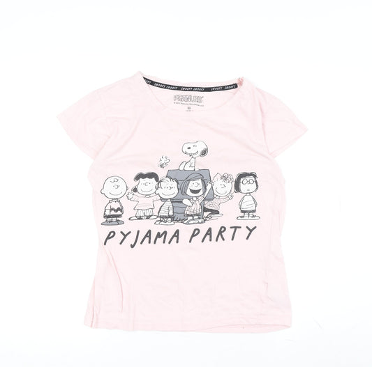 Peanuts Women's Pink Snoopy Pyjama Top Size 4