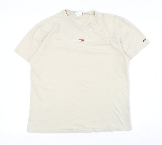 Tommy Jeans Men's Beige M Logo T-Shirt