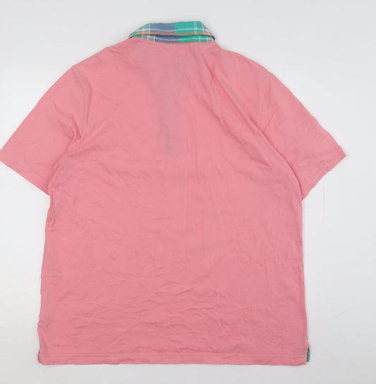 Lands' End Men's Pink Polo Shirt XL Classic Casual