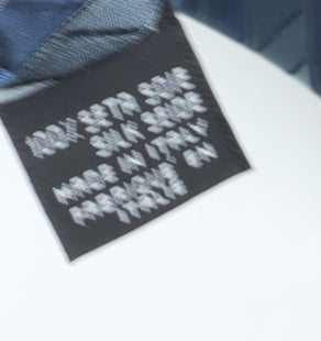 Brand and care label for Kenzo Men's Blue Geometric Silk Designer Tie
