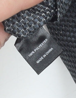 Brand and care label for Thomas Nash Men's Black Geometric Tie