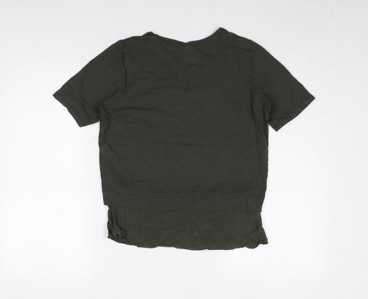 Womens UK Size 8 Oliver Bonas Green Viscose Blend T-Shirt