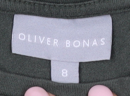 Oliver Bonas Women's Green T-Shirt Size 8 Casual Tunic