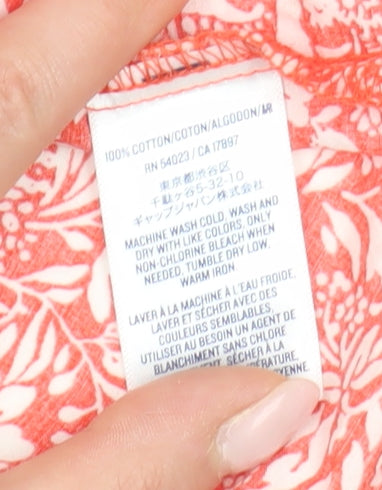 Old Navy Women's Red 2XL Floral Button-Up Tunic