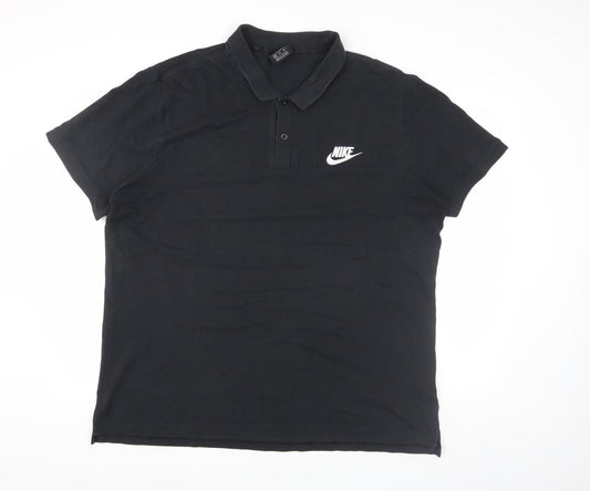 Nike Men's Black Polo, XXL, Short Sleeve Cotton