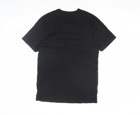 Hugo Boss Men's Black Cotton T-Shirt, M, Crew Neck