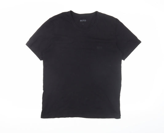 BOSS Men’s Black Medium Crew Neck Cotton T-Shirt
