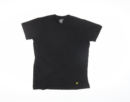 Lyle & Scott Men's Black Crew Neck T-Shirt, Size M