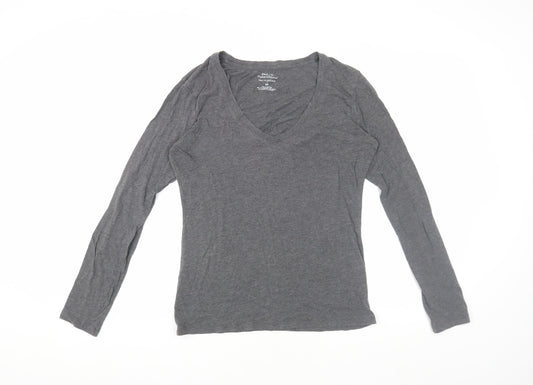 Womens UK Size S Banana Republic Grey Cotton Blend T-Shirt
