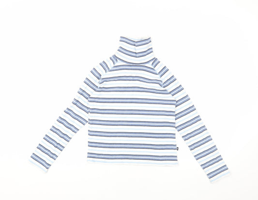 GAP Women's Multicoloured L Striped Roll Neck T-Shirt