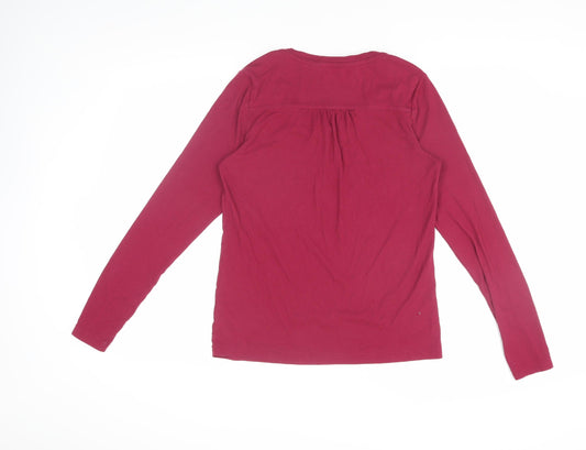 Fatface Women’s Red Long Sleeve Henley Jersey Top