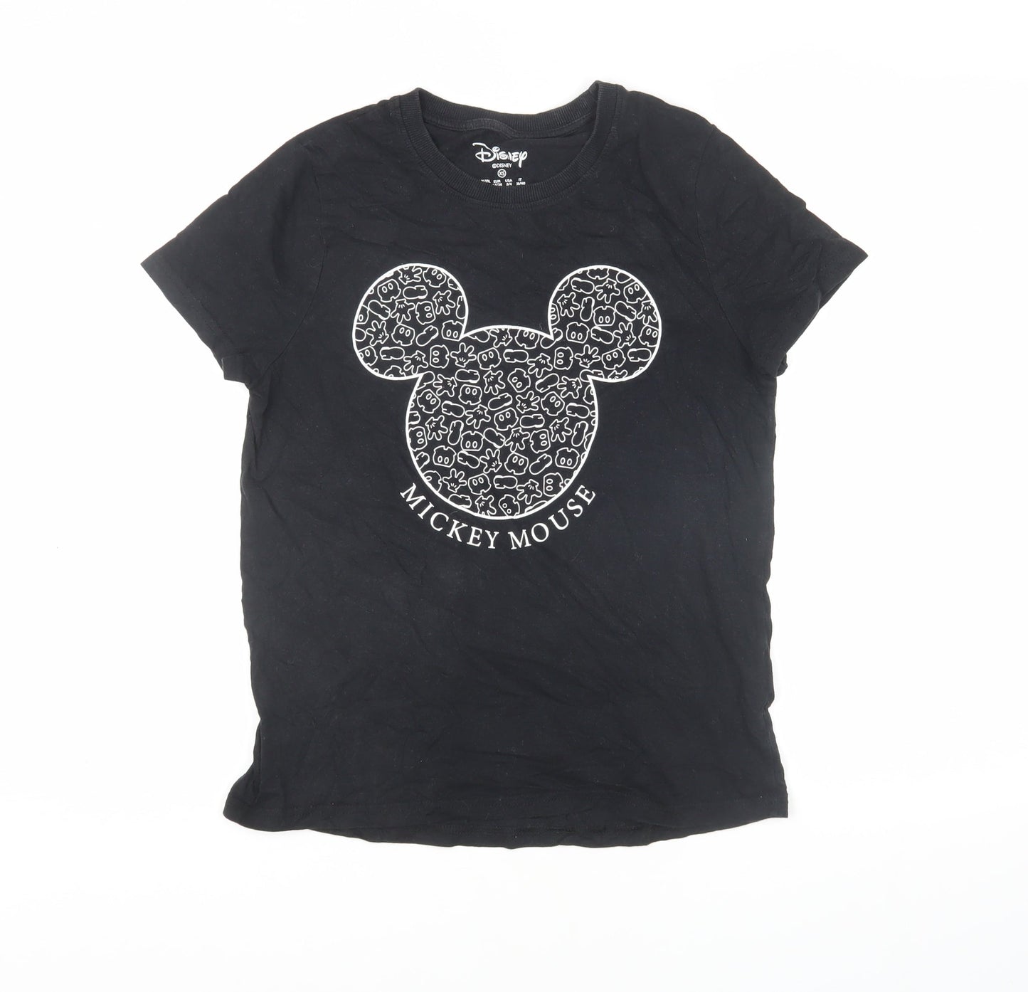 Disney Women's Black Mickey Mouse T-Shirt XS Casual
