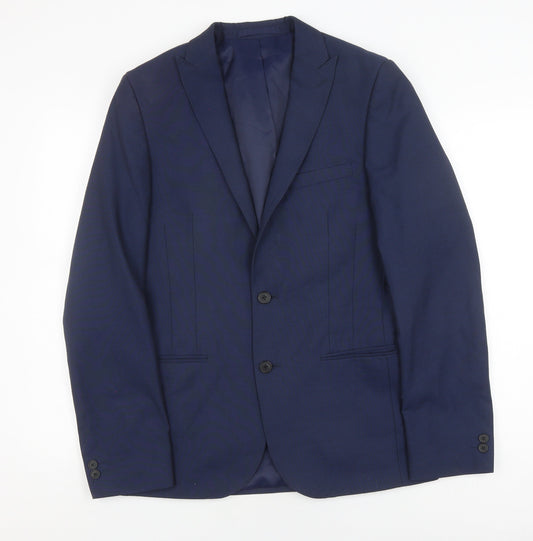 Moss London Men's Blue 38L Slim Fit Suit Jacket